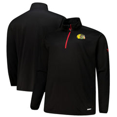 Chicago Blackhawks Fanatics Big & Tall Authentic Pro Quarter-Zip Top - Black | US 201673101