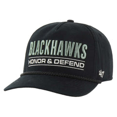 Chicago Blackhawks '47 OHT Military Appreciation Homeland Honor and Defend Hitch Adjustable Hat - Black | US 201673138