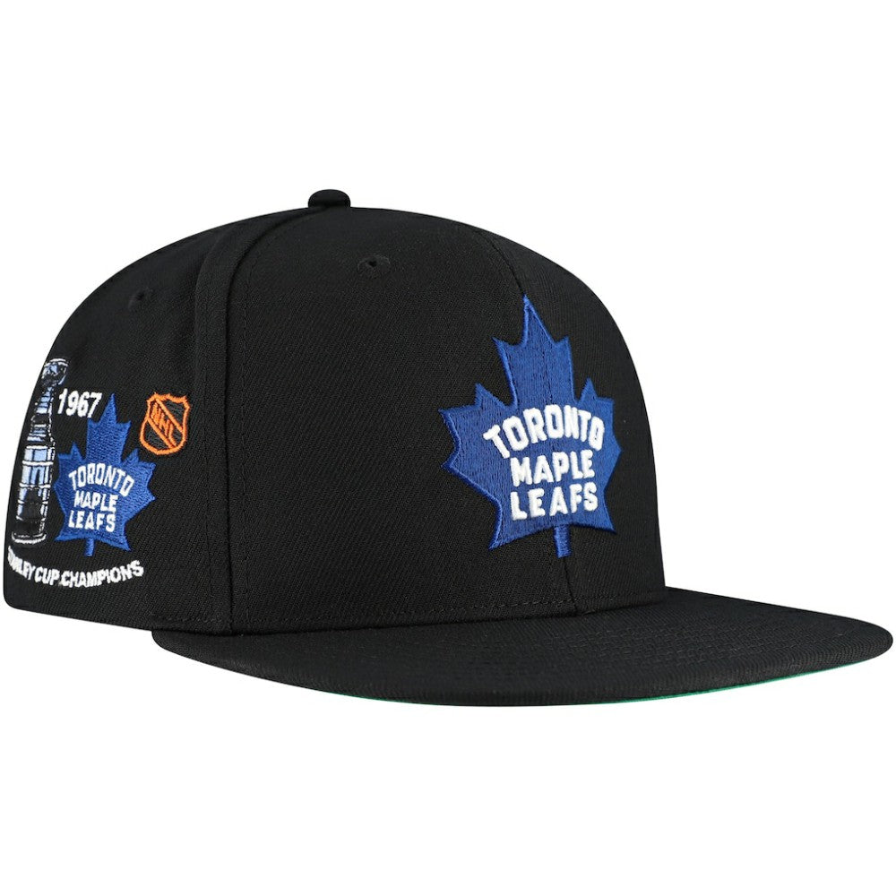 Toronto Maple Leafs Mitchell & Ness Core Top Spot Snapback Hat - Black | US 201673344