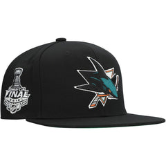 San Jose Sharks Mitchell & Ness Core Top Spot Snapback Hat - Black | US 201673345