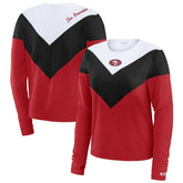 San Francisco 49ers WEAR by Erin Andrews Women's Chevron Tri-Blend Long Sleeve T-Shirt - Scarlet/Black T-shirts