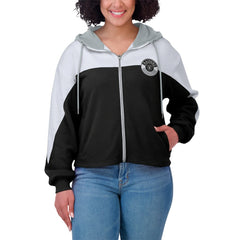 Las Vegas Raiders WEAR by Erin Andrews Women's Plus Size Color Block Full-Zip Hoodie - Black Hoodies