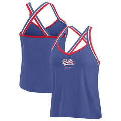 Buffalo Bills WEAR by Erin Andrews Women's Cross Strap Tri-Blend Tank Top - Royal Tops