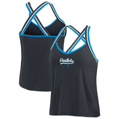 Carolina Panthers WEAR by Erin Andrews Women's Cross Strap Tri-Blend Tank Top - Black Tops