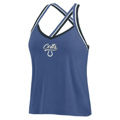 Indianapolis Colts WEAR by Erin Andrews Women's Cross Strap Tri-Blend Tank Top - Royal Tops