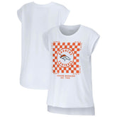 Denver Broncos WEAR by Erin Andrews Women's Checker Muscle Tank Top - White Tops