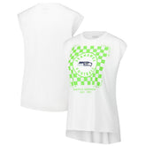 Seattle Seahawks WEAR by Erin Andrews Women's Checker Muscle Tank Top - White Tops