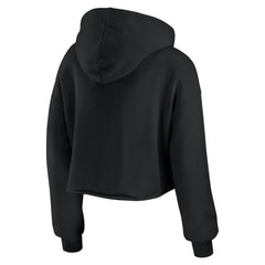 New York Giants WEAR by Erin Andrews Women's Prime Cropped Pullover Hoodie - Black Hoodies