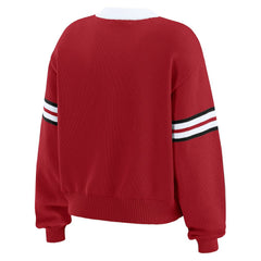 San Francisco 49ers WEAR by Erin Andrews Women's Lace-Up Sweater - Scarlet