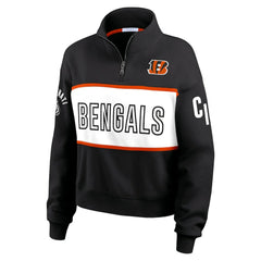 Cincinnati Bengals WEAR by Erin Andrews Women's Quarter-Zip Jacket - Black Jackets