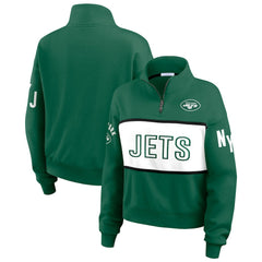 New York Jets WEAR by Erin Andrews Women's Quarter-Zip Jacket - Green Jackets