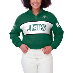 New York Jets WEAR by Erin Andrews Women's Quarter-Zip Jacket - Green Jackets