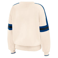 Indianapolis Colts WEAR by Erin Andrews Women's Stripe Pullover Sweater - Cream Pullover