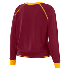 Washington Commanders WEAR by Erin Andrews Women's Tie-Front Long Sleeve T-Shirt - Burgundy T-shirts