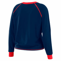 New York Giants WEAR by Erin Andrews Women's Tie-Front Long Sleeve T-Shirt - Royal T-shirts