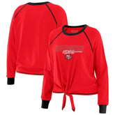 San Francisco 49ers WEAR by Erin Andrews Women's Tie-Front Long Sleeve T-Shirt - Scarlet T-shirts