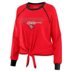 San Francisco 49ers WEAR by Erin Andrews Women's Tie-Front Long Sleeve T-Shirt - Scarlet T-shirts