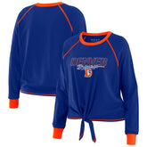 Denver Broncos WEAR by Erin Andrews Women's Tie-Front Long Sleeve T-Shirt - Royal T-shirts
