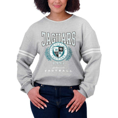 Jacksonville Jaguars WEAR by Erin Andrews Women's Cropped Pullover Sweatshirt - Heather Gray Pullover