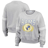 Los Angeles Rams WEAR by Erin Andrews Women's Cropped Pullover Sweatshirt - Heather Gray Pullover
