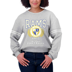 Los Angeles Rams WEAR by Erin Andrews Women's Cropped Pullover Sweatshirt - Heather Gray Pullover