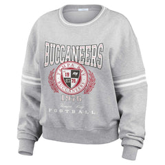 Tampa Bay Buccaneers WEAR by Erin Andrews Women's Cropped Pullover Sweatshirt - Heather Gray Pullover