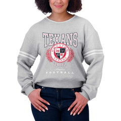 Houston Texans WEAR by Erin Andrews Women's Cropped Pullover Sweatshirt - Heather Gray Pullover