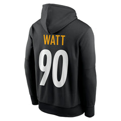 T.J. Watt Pittsburgh Steelers Player Name & Number Therma Hoodie - Black Hoodies