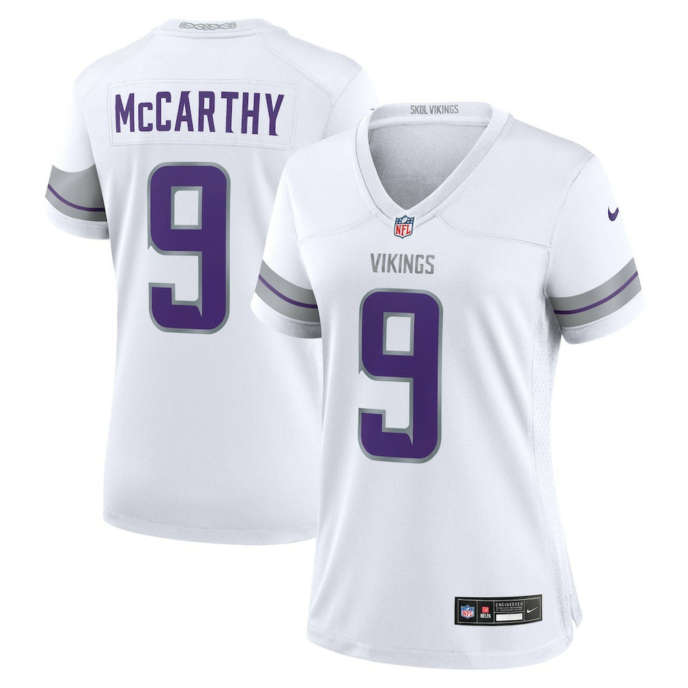 J.J. McCarthy Minnesota Vikings Women's Alternate Game Player Jersey - White Jerseys