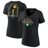 Boston Celtics Women's 2024 NBA Finals Champions Fade Away Jumper Roster Signature V-Neck T-Shirt Black - Fanatics