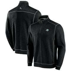 Miami Dolphins Big & Tall Tobago Bay Half-Zip Sweatshirt - Black Sweatshirts