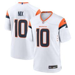 Bo Nix Denver Broncos Game Jersey - White Jerseys