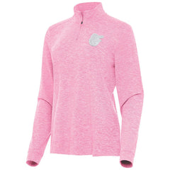Baltimore Orioles Antigua Women's Mentor Lightweight Mock Neck Quarter-Zip Top - Pink Tops