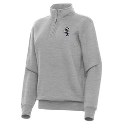 Chicago White Sox Antigua Women's Victory Quarter-Zip Sweatshirt - Heather Gray Sweatshirts