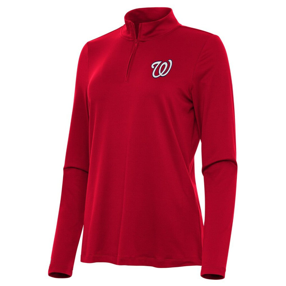 Washington Nationals Antigua Women's Reprocess Quarter-Zip Top - Red Tops