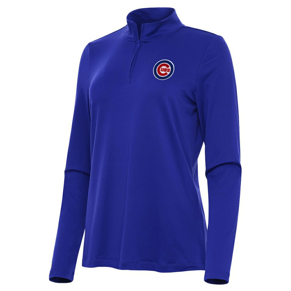 Chicago Cubs Antigua Women's Reprocess Quarter-Zip Top - Royal Tops