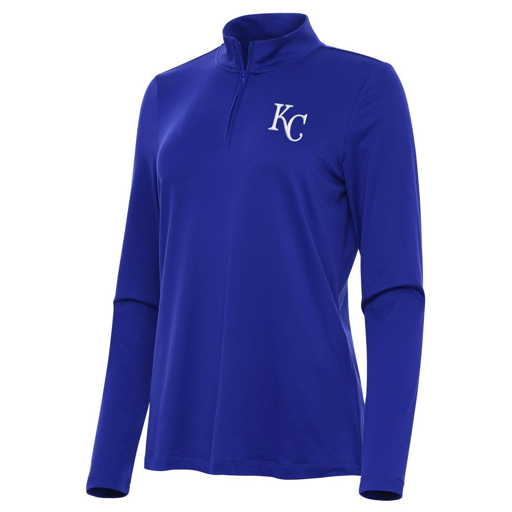 Kansas City Royals Antigua Women's Reprocess Quarter-Zip Top - Royal Tops