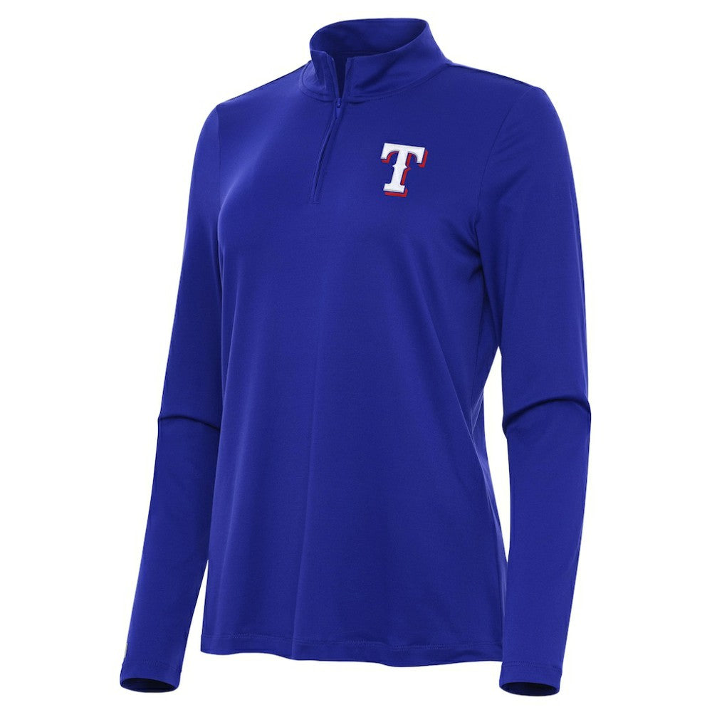 Texas Rangers Antigua Women's Reprocess Quarter-Zip Top - Royal Tops