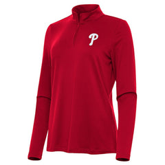 Philadelphia Phillies Antigua Women's Reprocess Quarter-Zip Top - Red Tops