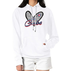 Chicago Cubs G-III 4Her by Carl Banks Women's Leopard Heart Pullover Hoodie - White Hoodies