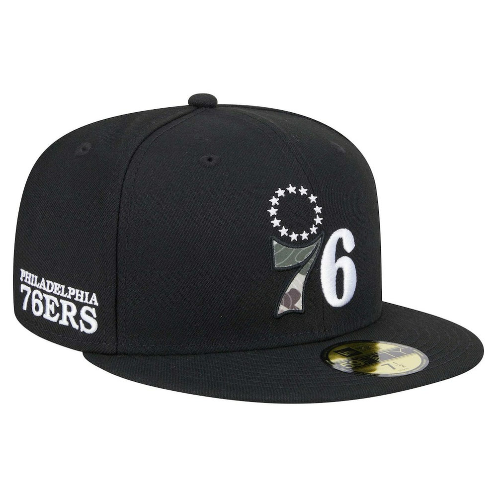 Philadelphia 76ers Camo Print UV 59FIFTY Fitted Hat Black - New Era