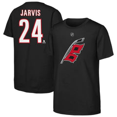 Seth Jarvis Carolina Hurricanes Youth Player Name & Number T-Shirt - Black | US 201691932