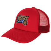 Philadelphia 76ers Youth Core Evergreen Trucker Adjustable Hat Red - Mitchell & Ness