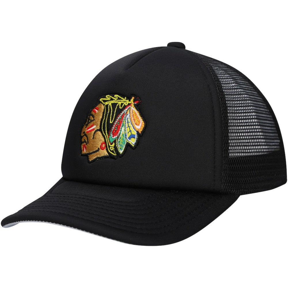 Chicago Blackhawks Mitchell & Ness Youth Core Trucker Adjustable Hat - Black | US 201693057