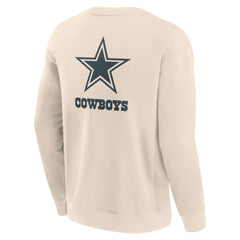 Dallas Cowboys Elements Future Ground Lettering Pullover Sweatshirt - Cream Pullover