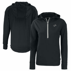 Detroit Lions Cutter & Buck Women's Daybreak Eco Recycled Half-Zip Hoodie - Black Hoodies