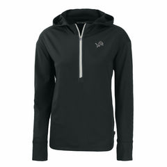 Detroit Lions Cutter & Buck Women's Daybreak Eco Recycled Half-Zip Hoodie - Black Hoodies
