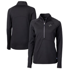 Detroit Lions Cutter & Buck Women's Adapt Eco Knit Stretch Recycled Half-Zip Pullover Top - Black Pullover