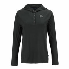 Denver Broncos Cutter & Buck Women's Coastline Epic Comfort Eco Recycled Long Sleeve Hoodie T-Shirt - Black Hoodies