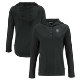 Las Vegas Raiders Cutter & Buck Women's Coastline Epic Comfort Eco Recycled Long Sleeve Hoodie T-Shirt - Black Hoodies